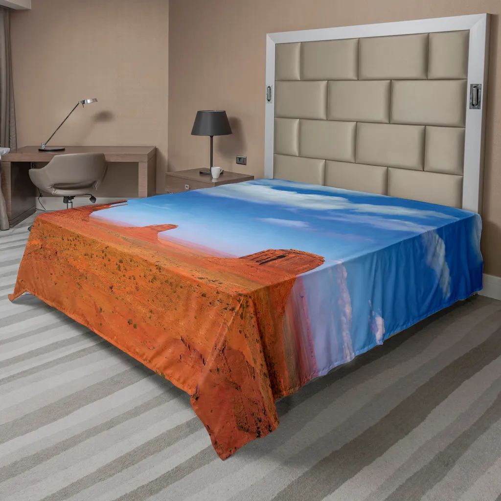 Drap plat ABAKUHAUS Monument Valley Western Orange et Bleu 244x205 cm
