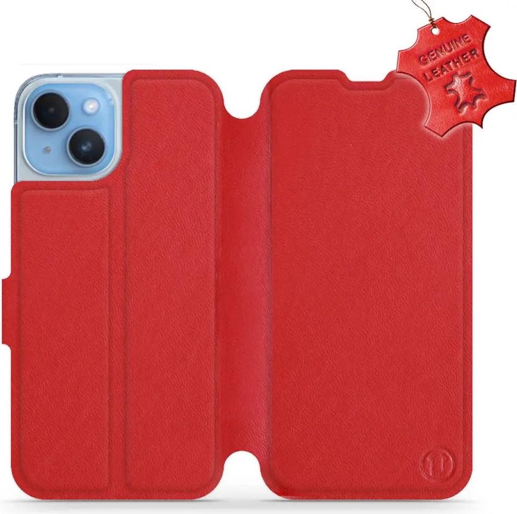 Echtleder Handyhülle für iPhone 14, Mobiwear Leather, Rot
