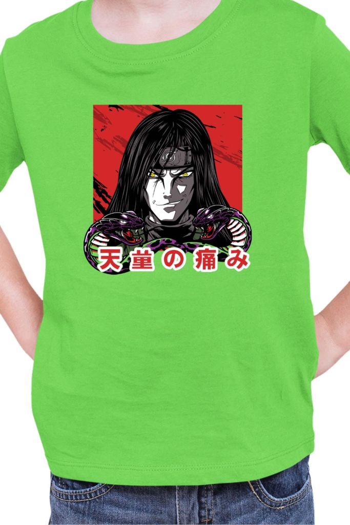 Kinder T-Shirt Naruto Orochimaru 02, 7-8 Jahr - 128 / Lime