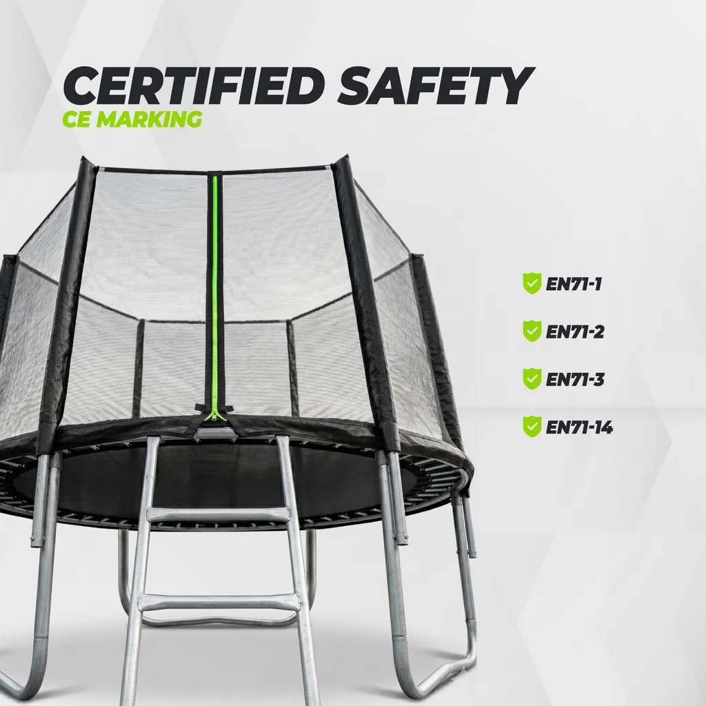Trampoline VirtuFit 183 cm noir : structure robuste et filet inclus - 6