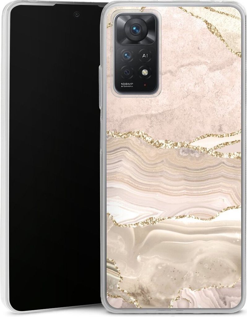 DeinDesign Slim Hülle für Xiaomi Redmi Note 11 Pro 5G Silikon Case Ultra Dünn Handyhülle Glitzer Look Marmor Utart