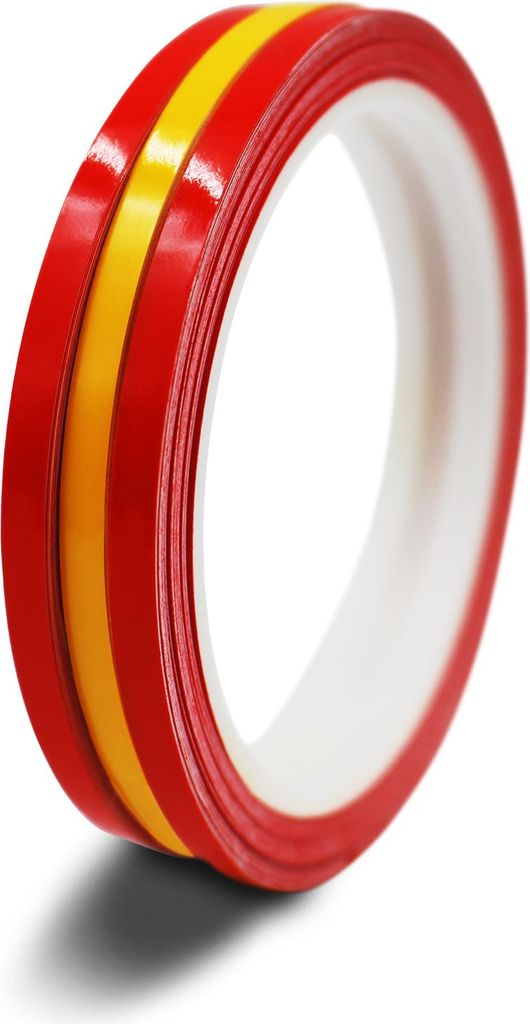 3er Set 10m Zierstreifen 5mm für Auto Landesfarben Spanien Rot Gelb Rot