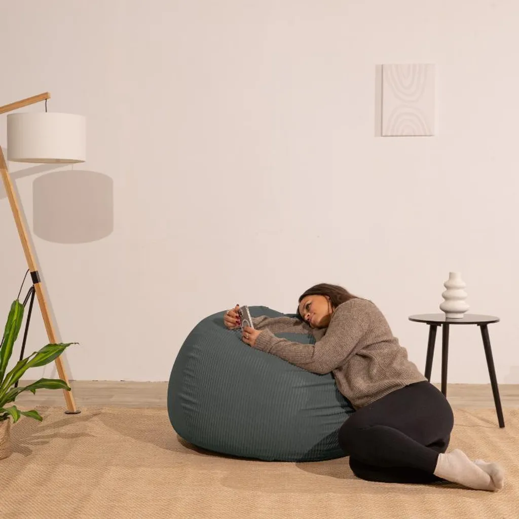 Pouf Gigante BANANAIR Velluto a Coste 120x100 | Lavabile e Resistente - 6