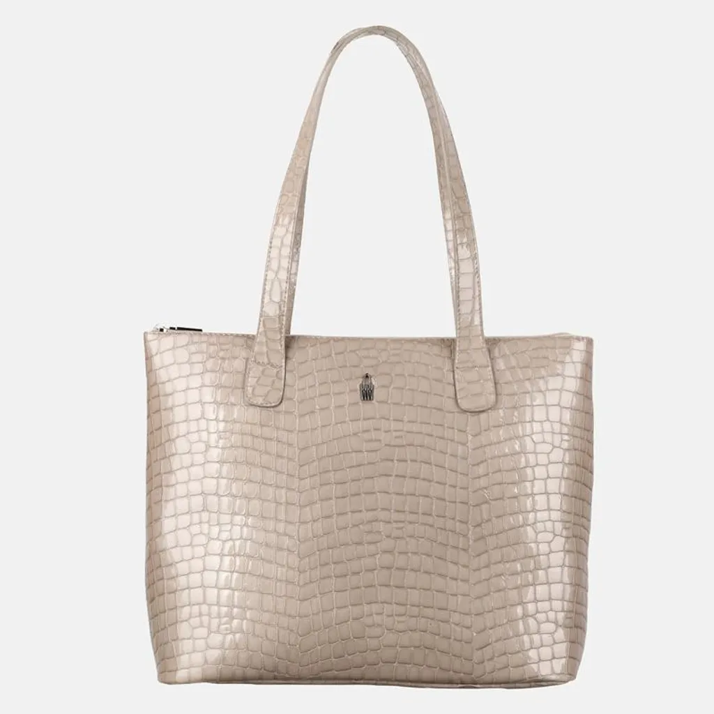 Sac à main femme en cuir beige effet crocodile : chic et sophistiqué