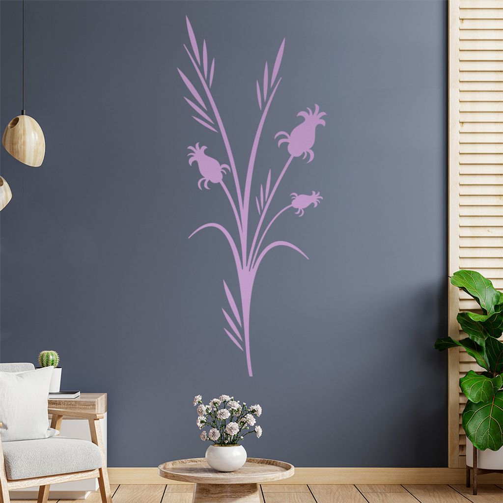 Blätter - Blüten - Pflanze Wandtattoo in 6 Größen - Wandaufkleber Wall Sticker - Dekoration, Küche, Wohnzimmer, Schlafzimmer, Badezimmer
