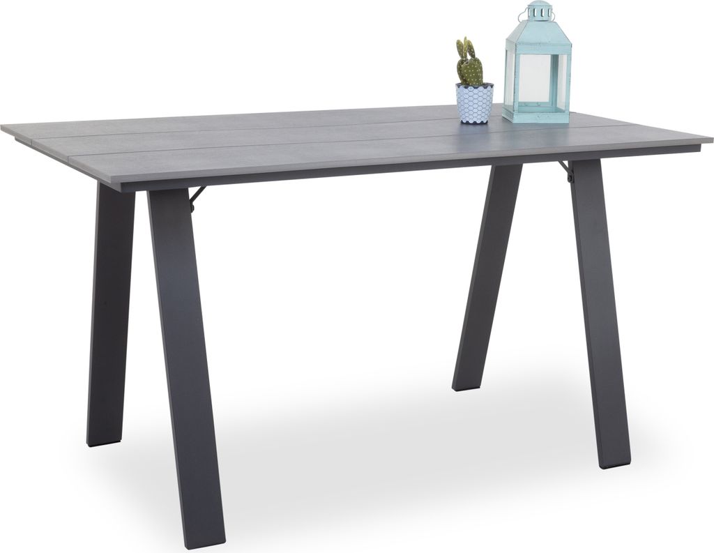 Gartentisch outdoor PRATO BHT 135x75x76 cm grau Outdoortisch Balkontisch