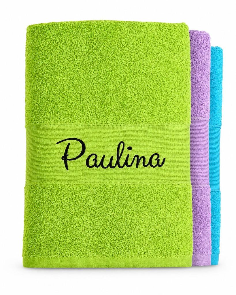 Personalisiertes Handtuch mit Namen und Wunschtext – Baumwollhandtuch bestickt – Geschenk für Kinder Damen Herren, Gästehandtuch Duschtuch Sa...