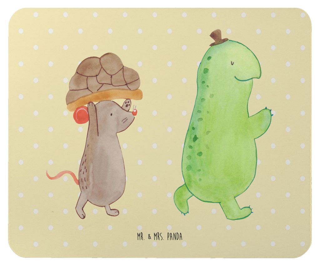 Mr. & Mrs. Panda Mousepad Schildkröte Maus - Gelb Pastell - Geschenk, laptop, Mauspad, mousematte, Mouse Pad, pc, Spazieren, Hilfe