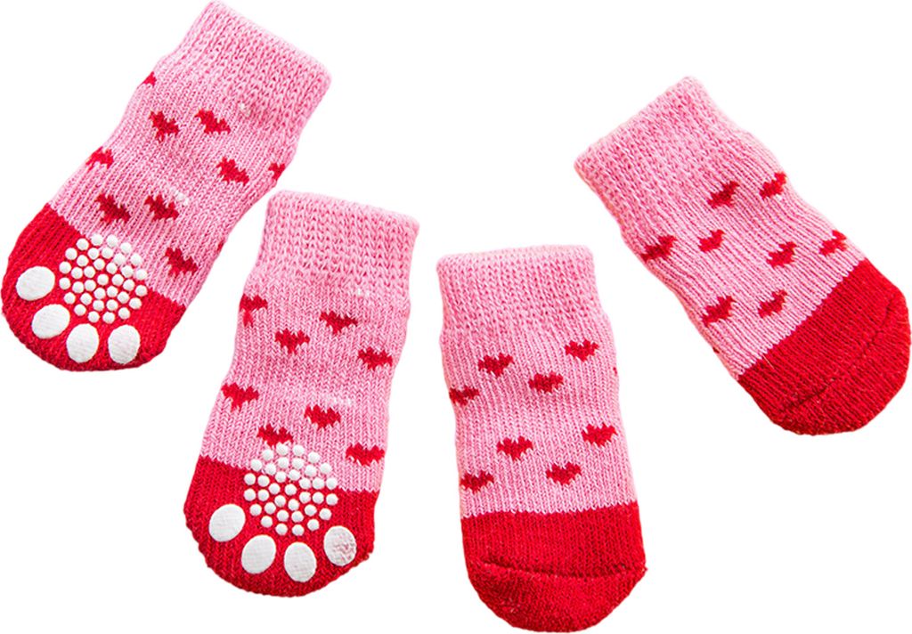 SlowTon Anti-Rutsch-Hundesocken gegen Pfotenlecken – 2 Paar Hundepfotenschutz, Hundestiefel, Socken für Hunde, verstellbare Hundesocken mit Grif...