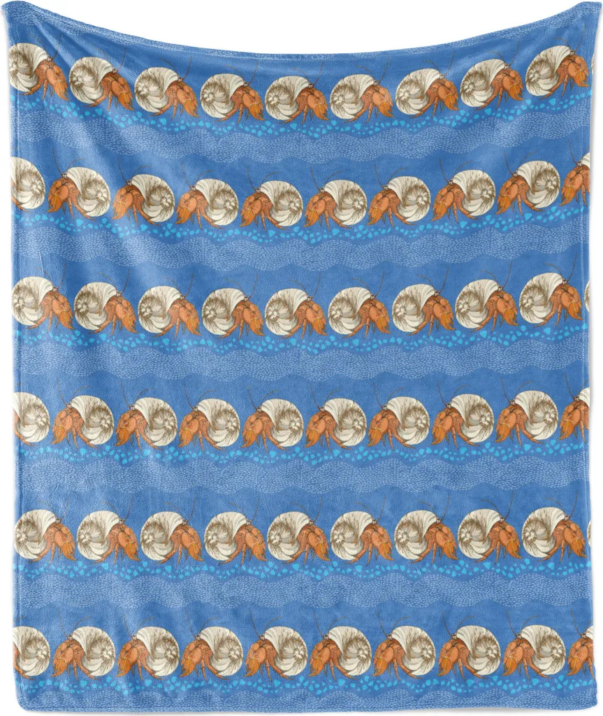 Coperta Flanella ABAKUHAUS 125x175 Conchiglie Mare - Plaid Divano Morbido