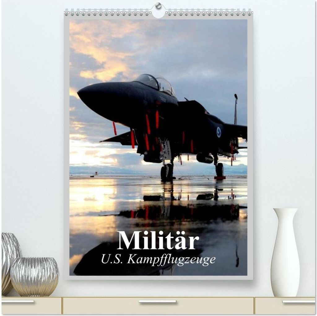 Militär. U.S. Kampfflugzeuge (hochwertiger Premium Wandkalender 2026 DIN A2 hoch), Kunstdruck in Hochglanz