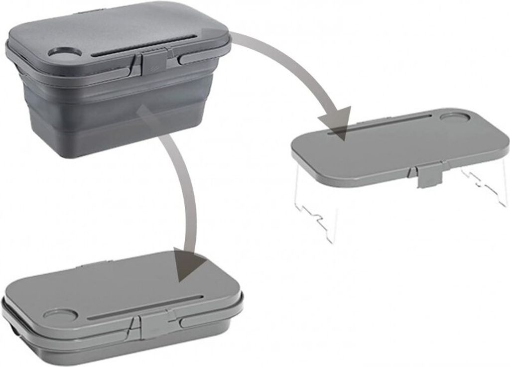 Faltbarer Picknickkorb 3 in 1 mit Tisch- und Behälterfunktion, Volumen 15l, Maße 47 x 30 x 10 cm, Gewicht 1,5 kg