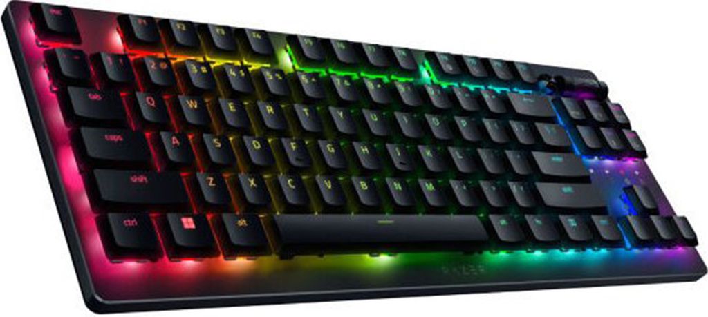 Razer RZ03-04370400-R3G1, Verkabelt & Kabellos, USB + RF Wireless + Bluetooth, Optischer Schlüsselschalter, QWERTZ, RGB-LED, Schwarz