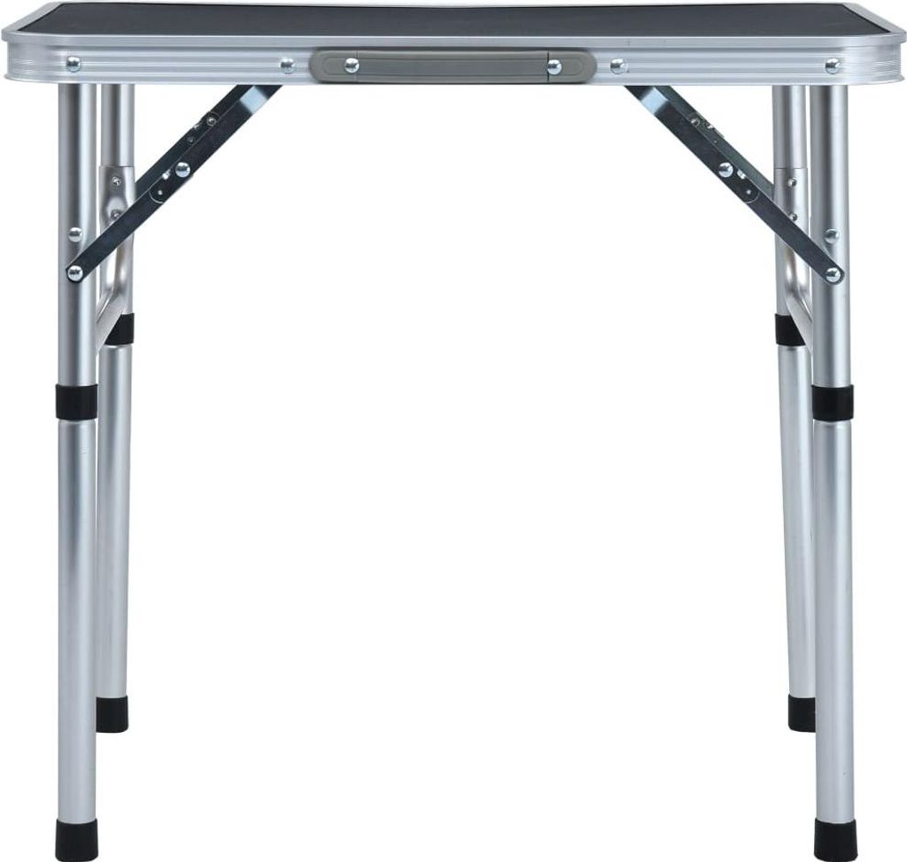 vidaXL Klappbarer Campingtisch Grau Aluminium 60x45 cm