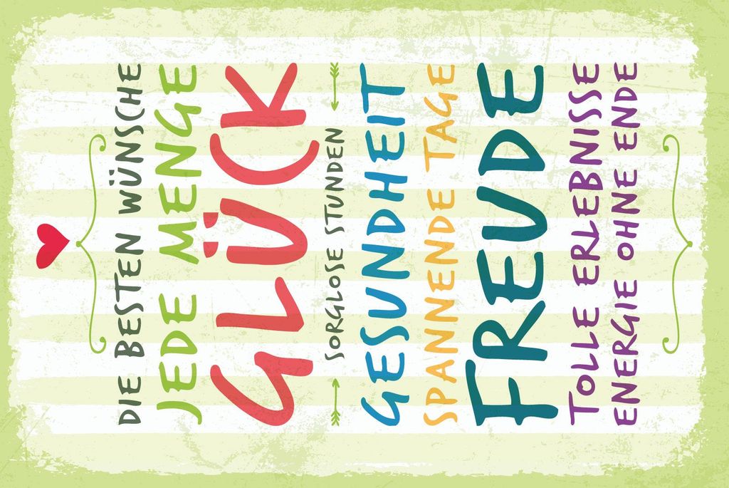 vianmo Blechschild 30x20 cm Die besten Wünsche jede Menge Glück