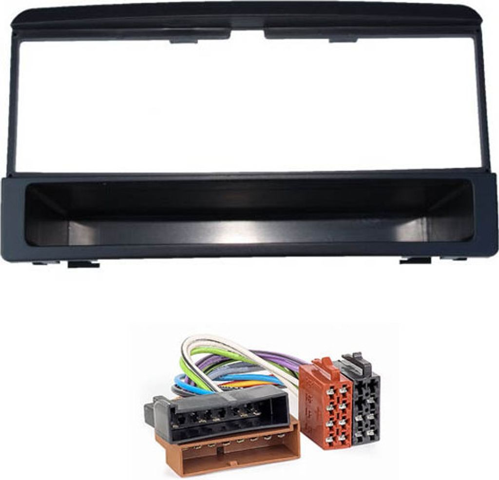 Audioproject A194 - Autoradio Radioblende SET kompatibel FORD Focus Mondeo Galaxy Fiesta Cougar - Ablagefach + Radioadapter schwarz