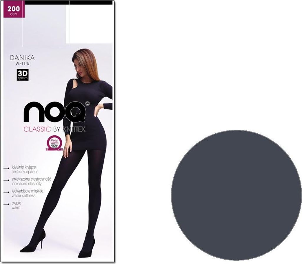 Blickdichte Strumpfhose 200den Mikrofaser 2 Graphite