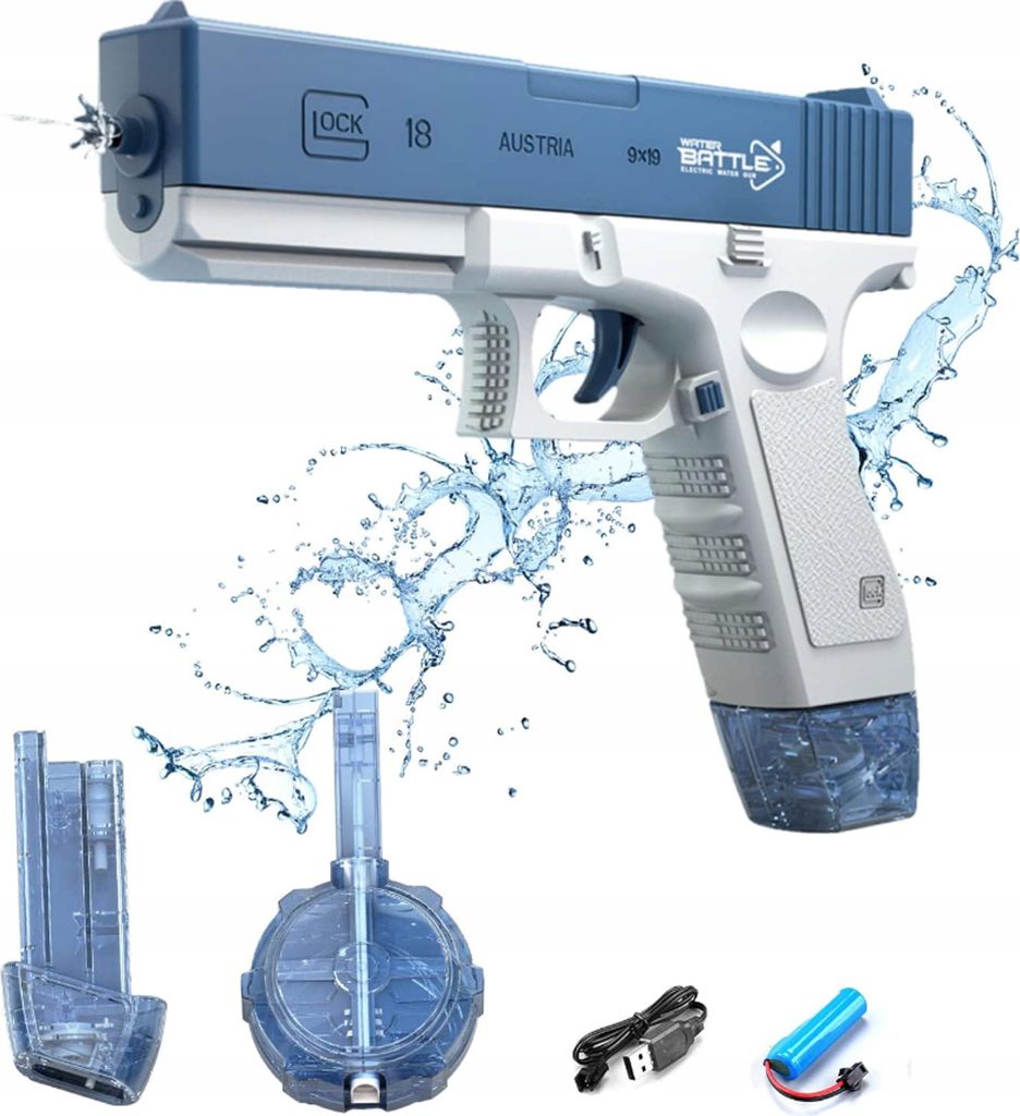 Lolex | Elektrische Automatische Wasserpistole - 350 G - 2 Magazine - Usb-ladekabel - 16 X 20 X 5 Cm