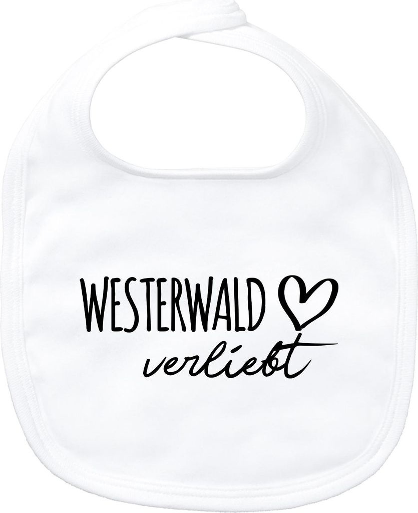 Huuraa Baby Lätzchen Westerwald verliebt White Klettverschluss Baumwolle Latz Geschenkidee