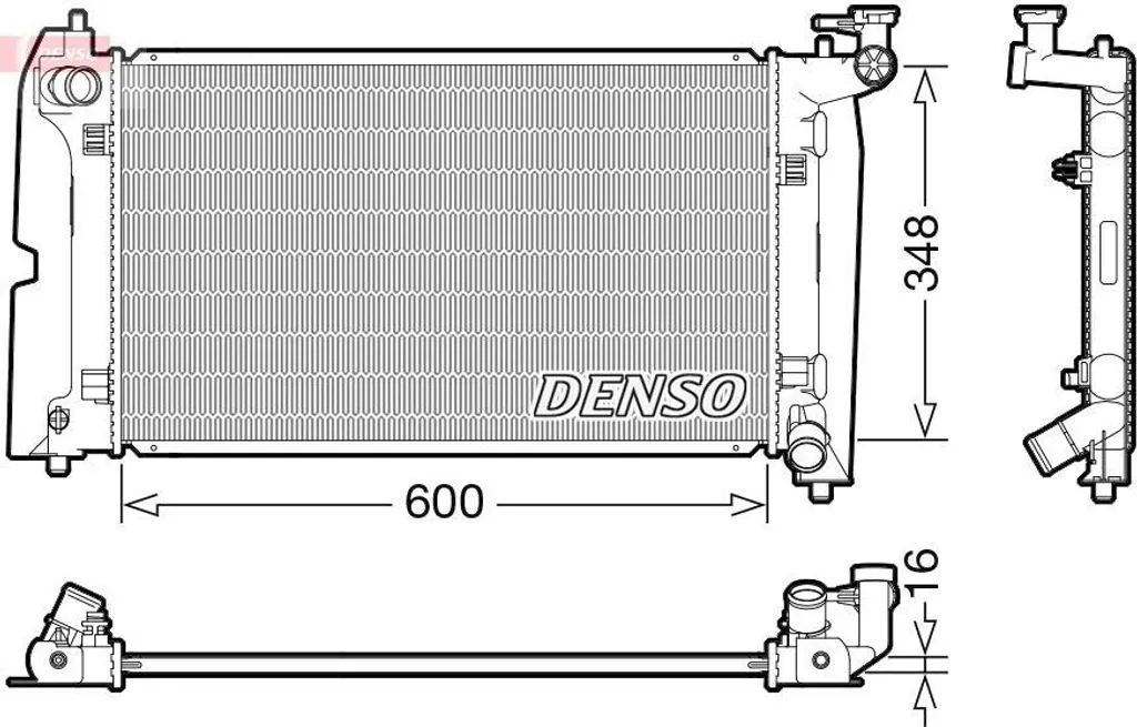Radiateur moteur DENSO haute efficacité thermique pour Toyota OE 164000D200