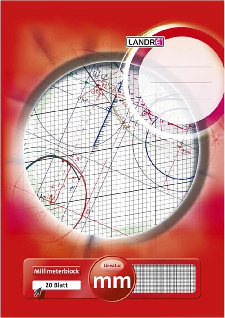 LANDRÉ Millimeterpapier Block DIN A3 80 g/qm 20 Blatt