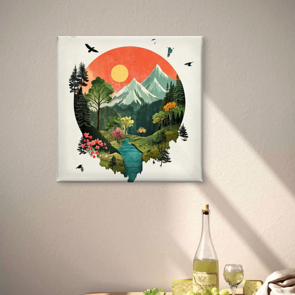 Leinwand Bilder auf Keilrahmen - Abstrakt Landschaft Produktbild 