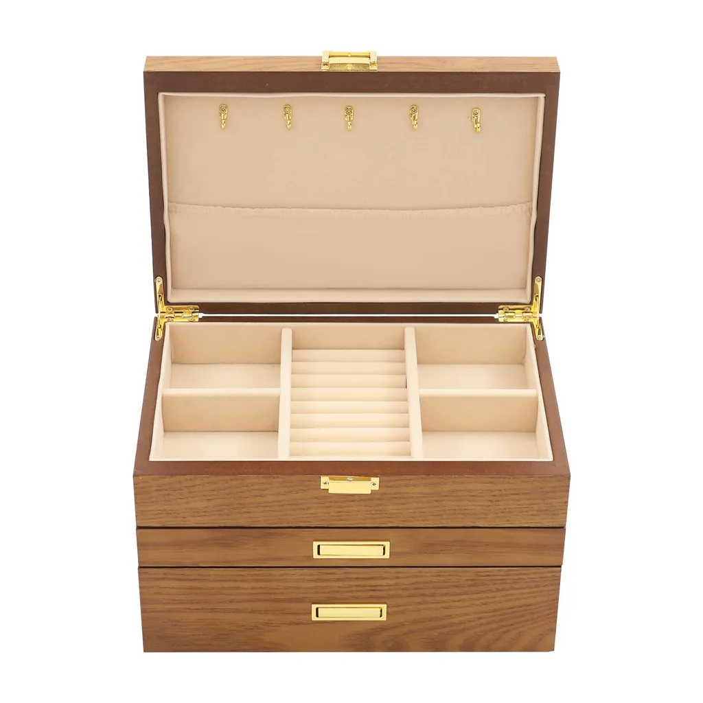 Coffret à bijoux vitrine en bois : idée cadeau idéale pour femme et fille