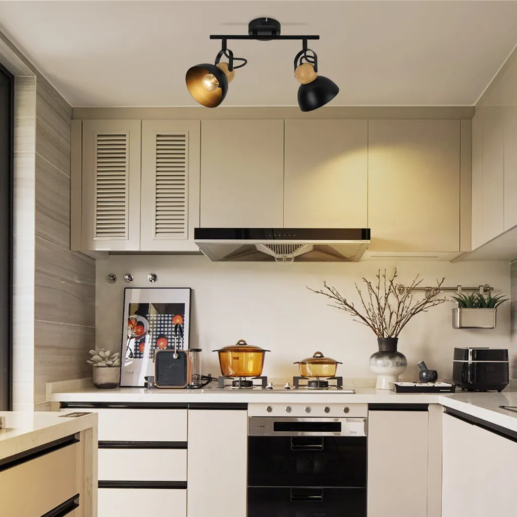 Plafonnier Orientable Noir : Solution d'Éclairage Efficace pour Entrée - 8