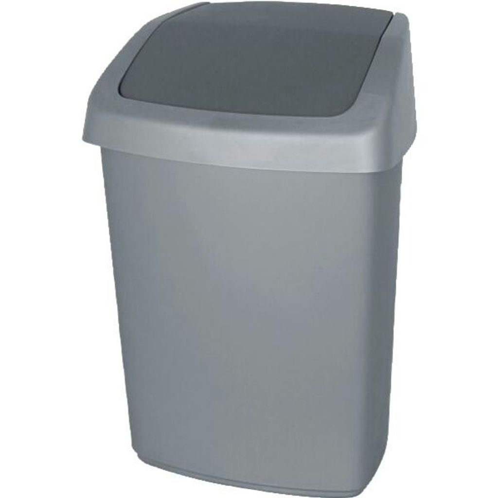 Schwingdeckeleimer Polypropylen, grau, 25 Liter