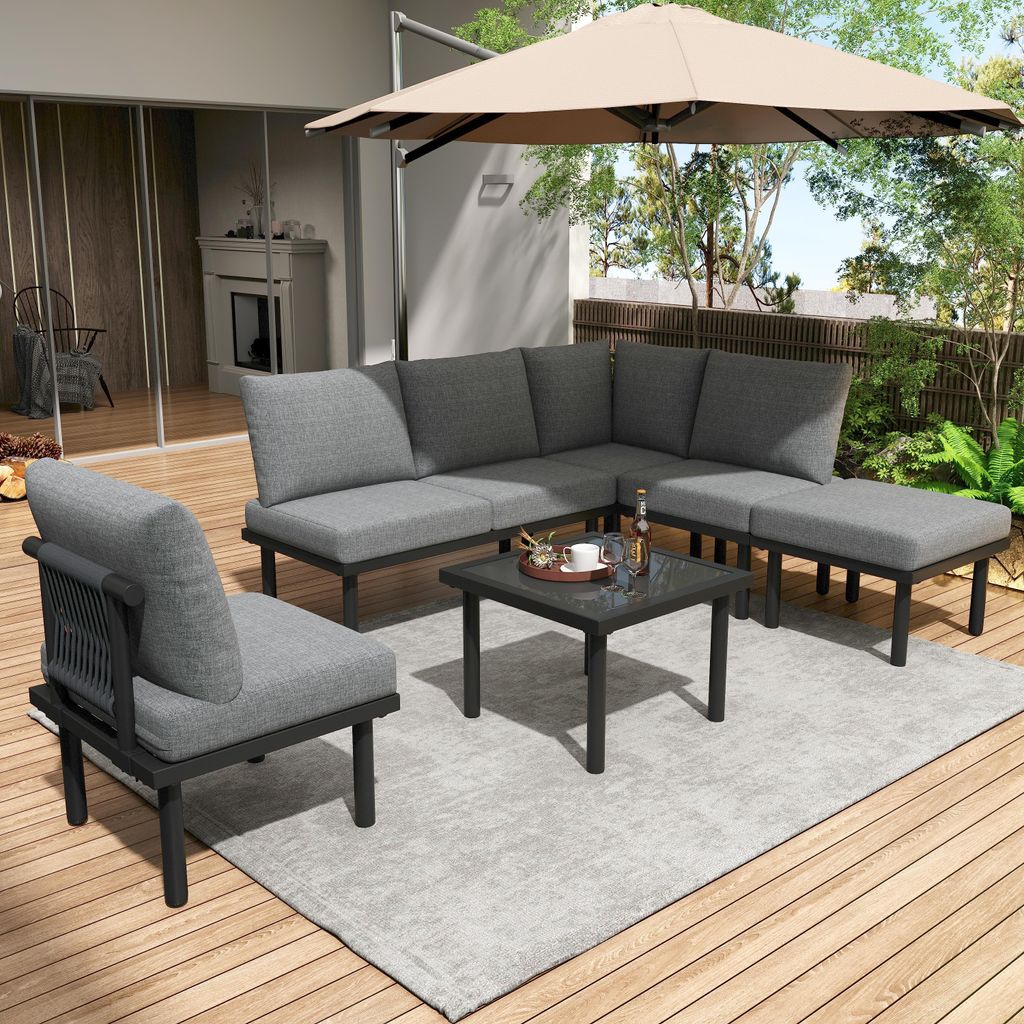 Merax Gartenlounge-Set für 6 Personen, Gartenmöbelset mit Produktbild
