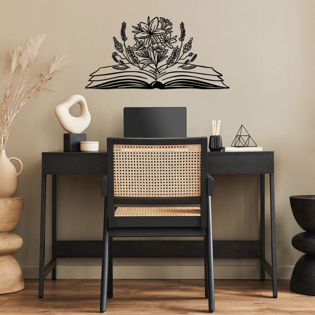 Wallity, Book- TNL2253, Schwarz, Sonstige Wohndekorationen, 70 x 35 cm, 100% Metall (Dicke: 1