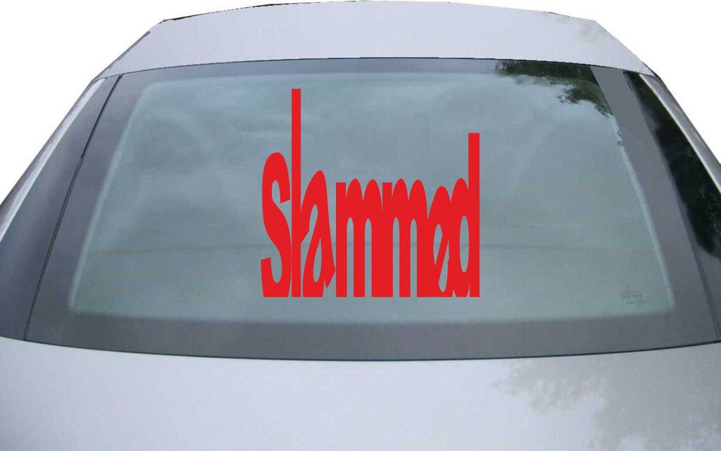 Indigos UG - Aufkleber Heckscheibe & Motorklappe DE6088 - rot - 600x571 mm - slammed - Auto Scheiben Fenster Heckklappe Tuning Racing JDM - Die cut