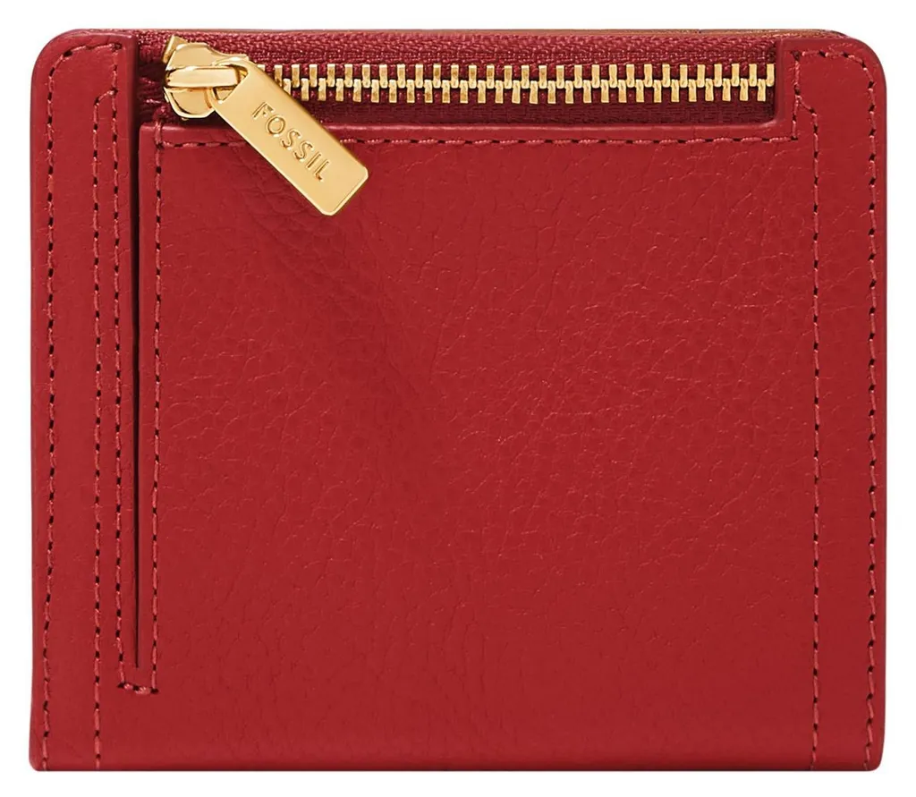 FOSSIL Logan Small Bifold : Porte-monnaie RFID en cuir rouge Garnet - 4