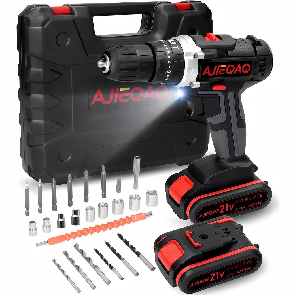Ensemble de perceuse-visseuse à batterie 3-en-1 AJIEQAQ, Image du produit 