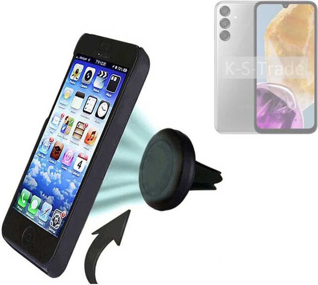 K-S-Trade Kompatibel mit Samsung Galaxy M15 5G Auto Handy Halterung KFZ Halter Lüftungsgitterhalterung Air Vent mount Smartphone Halter