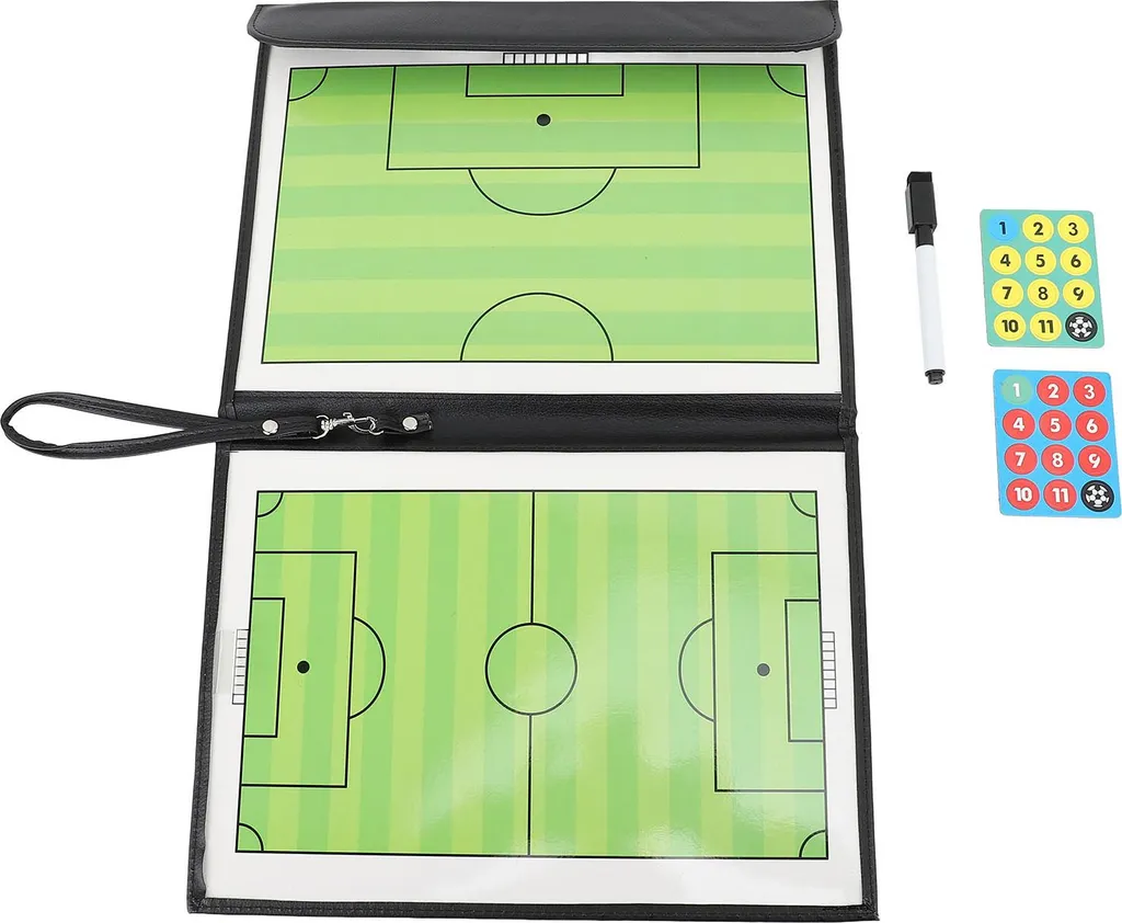 Tableau de coaching de football avec pince et stylo pour entraîneur