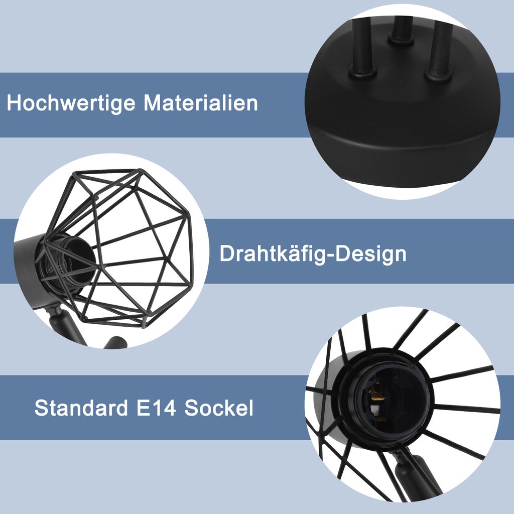 ZMH LED Deckenstrahler 3 Flammig Schwarz Deckenlampe Produktbild 6