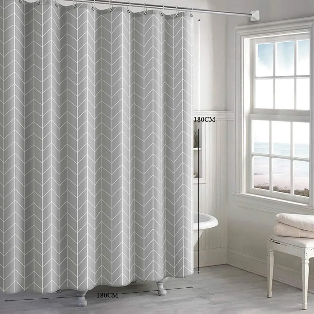 Rideau de Douche Lesté 180x180 cm Gris Stone Polyester de Qualité - 5