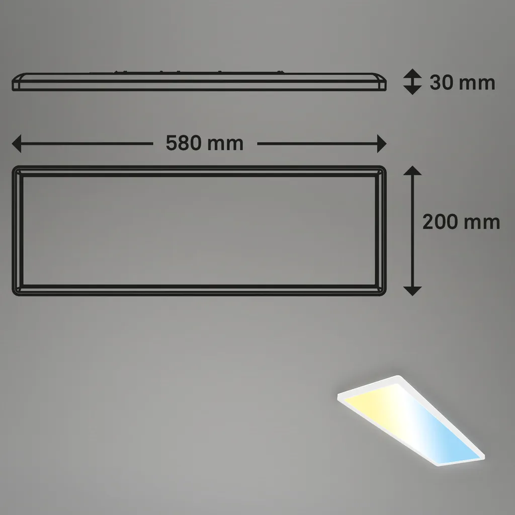 Pannello LED BRILONER CCT: Luce Retroilluminata e Memory Function - 16
