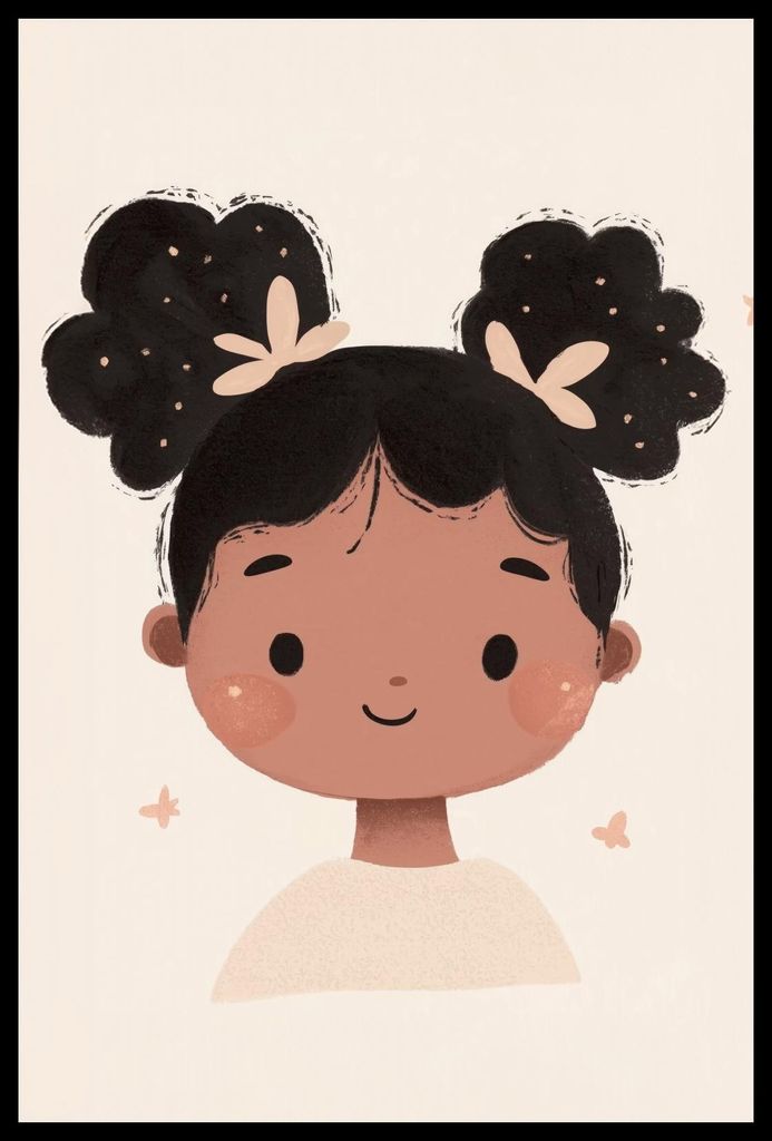 Poster 40x60cm Muster für Kinder, Mädchen fürs Zimmer - Lächeln