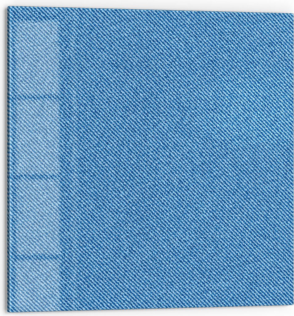DEQORI Küchenrückwand Glas 60x60 cm 'Jeansmaterial' Spritzschutz Bad Rückwand