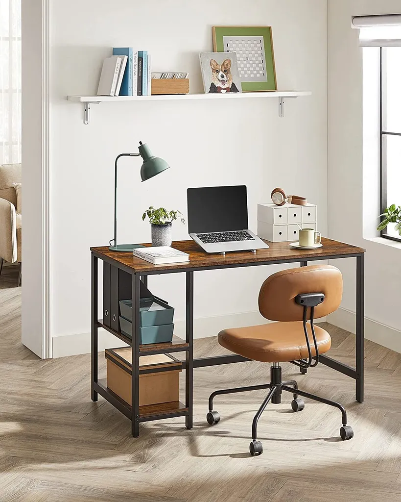Bureau de Travail à Domicile Bureau Informatique avec Rangement Intégré