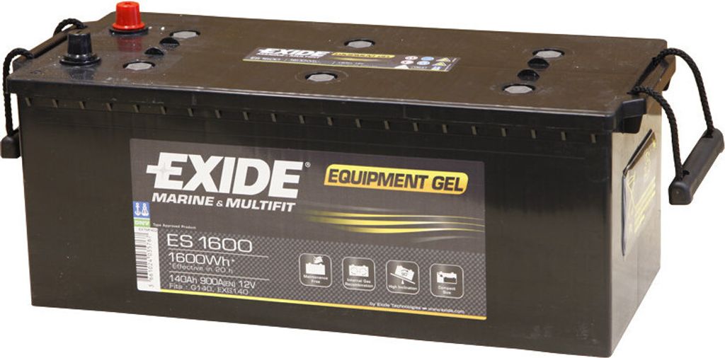 EXIDE Gel-Batterie ES1600 G140 140AH L=513 B=223 H=223 mm Produktbild 