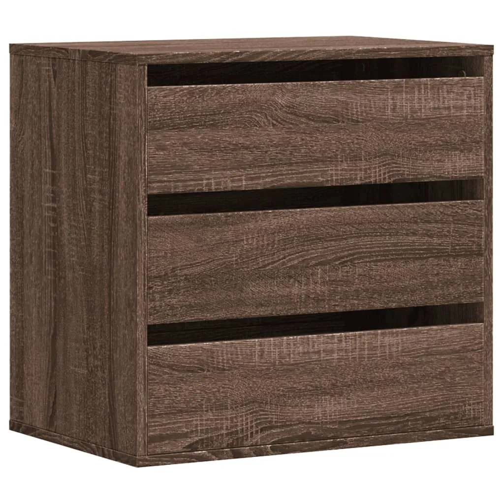 SYFAX™ Cassettiera Angolo Rovere Marrone 60x41x58cm Legno Multistrato