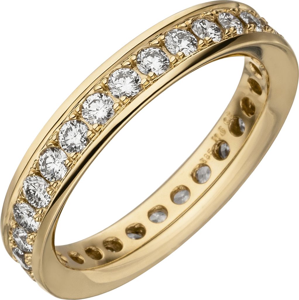 Gr. 58 Damen Memory-Ring 585 Gold Gelbgold mit Diamanten Produktbild 