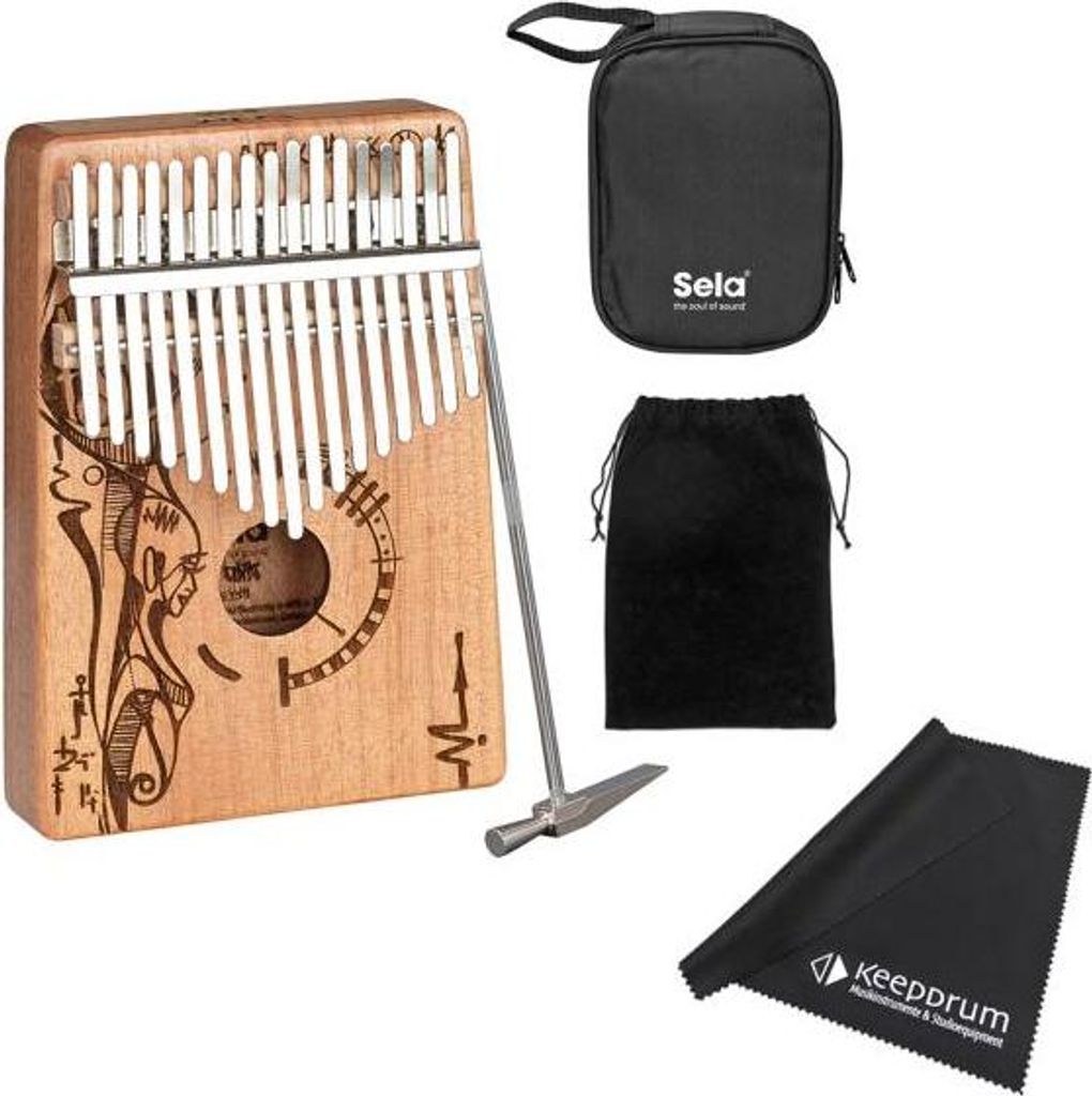 Sela SE 250 Kalimba Mahagoni 17 Peaceful Mind mitTuch