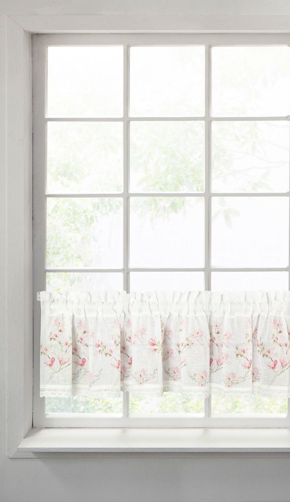 Gardine AMELIA weiß rosa 30x150 Produktbild 
