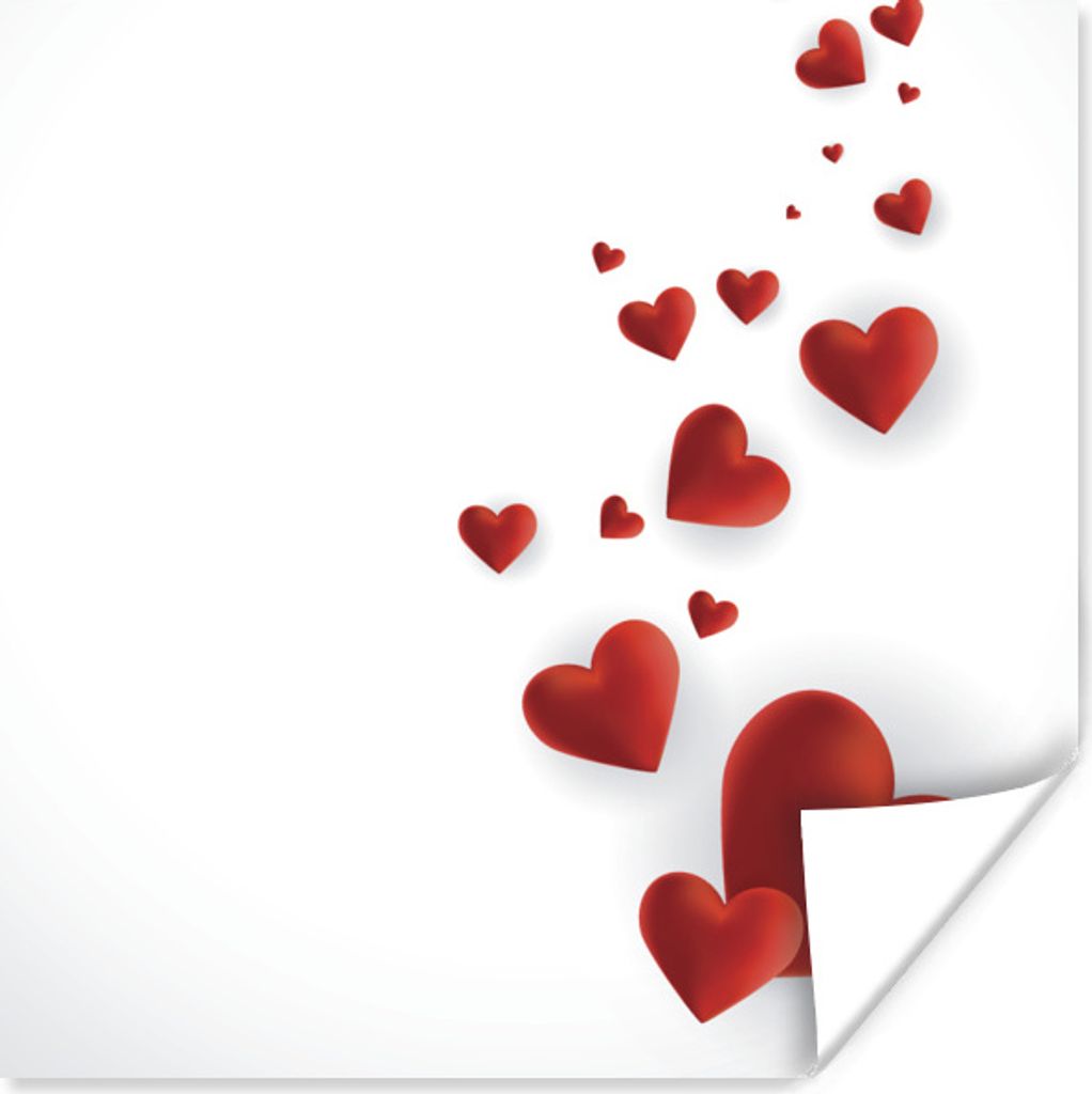 MuchoWow Poster Eine Illustration eines Pfades der Herzen 100x100 cm - Babyzimmer