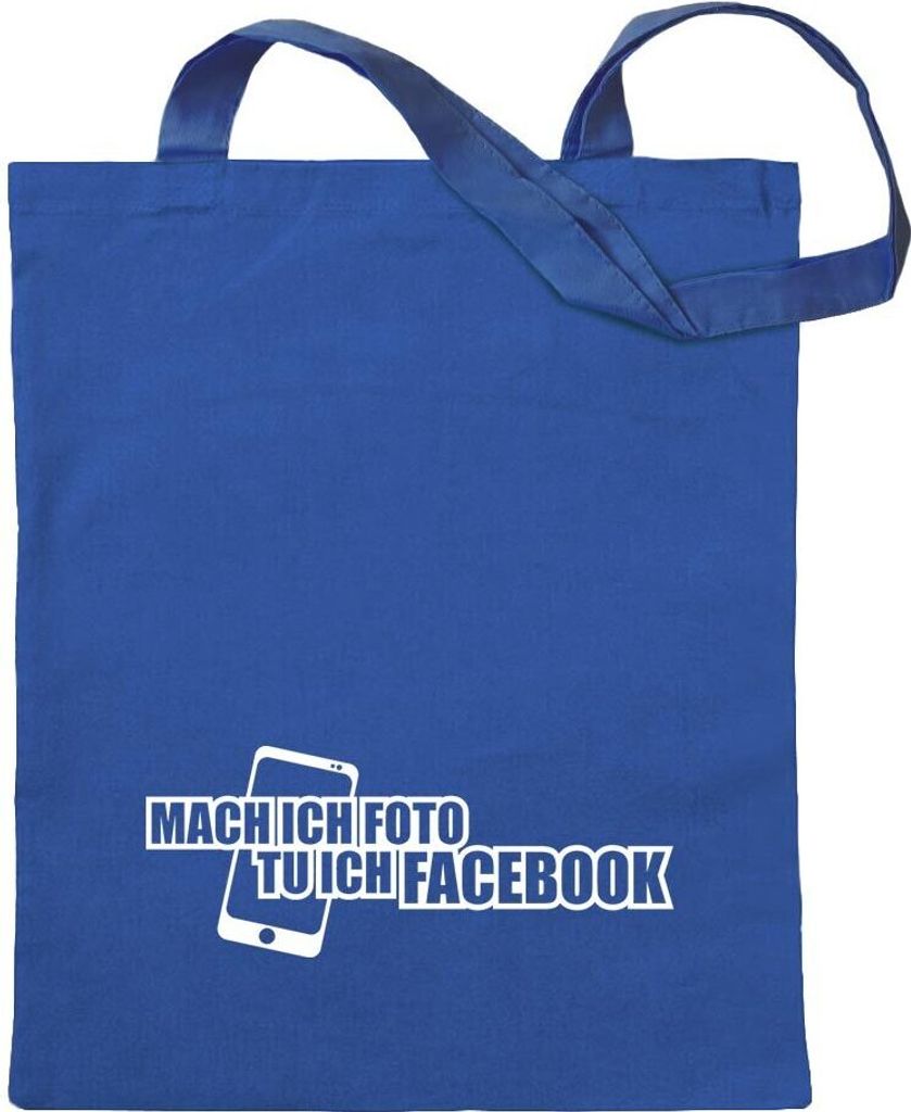 Kiwistar - Baumwolltasche - royalblau - Foto tu ich Facebook - Tragetasche Stoffbeutel Umhängetasche Langer Henkel