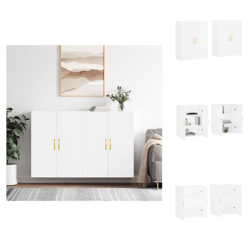 vidaXL Wandschränke 2 Stk. Weiß 69,5x34x90 cm - Sideboards